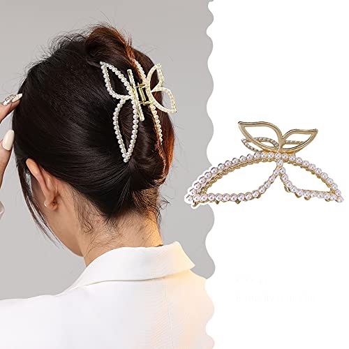 Metal Pearl Hair Claw Clips Butterfly Hair Accessories elegantni veliki Rhinestones Headbands ukosnica