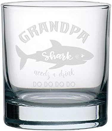 Veracco Granpa Shark treba piće Whisky Glass Funny rođendanske poklone za dedu