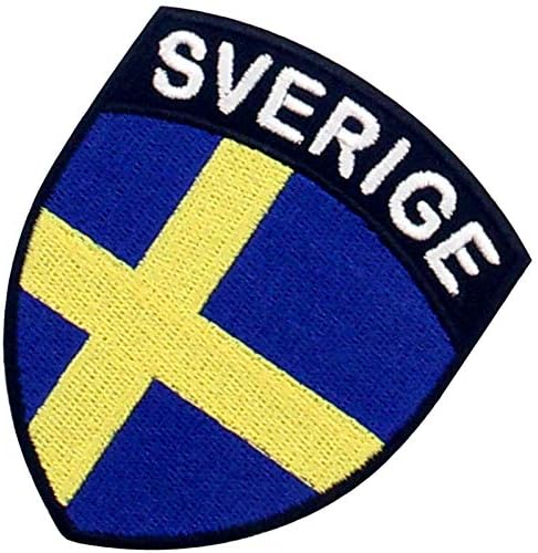 Embtao Sweden Shield zastava zastava izvezena primjena željeza na šivanju na švedskom nacionalnom amblemu