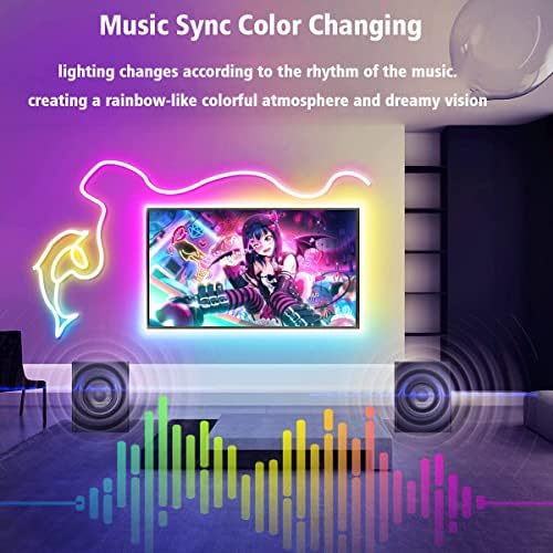 Ikery Neon Light Strip-10ft RGBIC 5050 Smart Music Sync Promjena boje Flex LED neon-konopska svjetlo