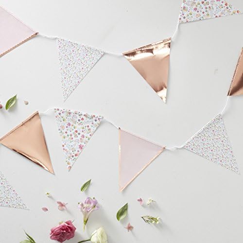 Ginger Ray Ditsy cvjetna i ruža Gold Paper Paper Party Decoration Bunting