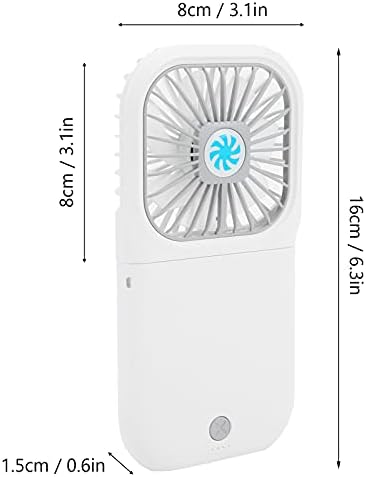 Preklopni mini ventilator, USB punjivi prijenosni mini ventilator, ručni hlađenje sklopivi ventilatorski ventilatorski vrat Mini ventilator na otvorenom ručni hladnjak za dječje djevojke Žena kućna uredska putovanja, bijela