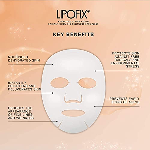 Lipofix Anti Aging Lifting hidratantna Bio celulozna maska za lice za smanjenje Fine linije i sjaj kože. Napravljeno u Koreji 5 maske