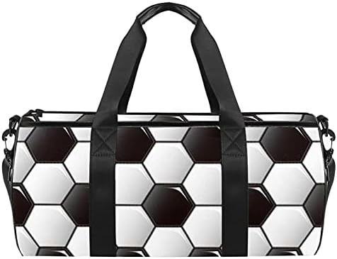 MaMacool Soccer Football uzorak Crna Bijela torba za nošenje preko ramena platnena putna torba za teretanu