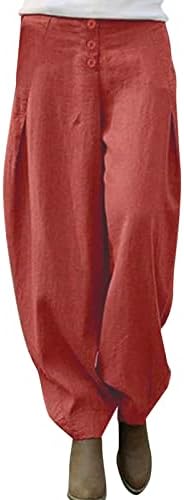 Ženske Casual pantalone i vrhovi ženski pamučni modni dugi pantalone sa dugmetom Odeća za žene