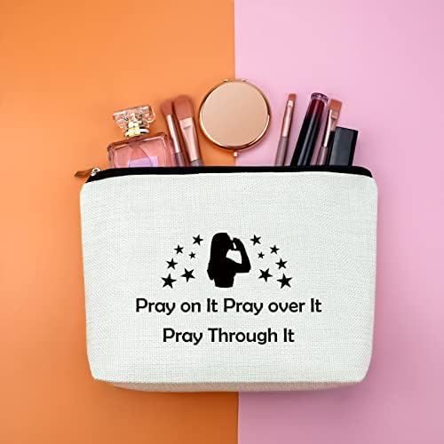 Christian pokloni za žene torba za šminkanje Christian Biblija stih poklon religiozna kozmetička torba motivacijski