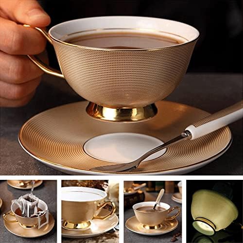 LDCHNH kosti China Cup kafe tanjir Kašika postavljena keramička vrhunska porculanska čajna čaša