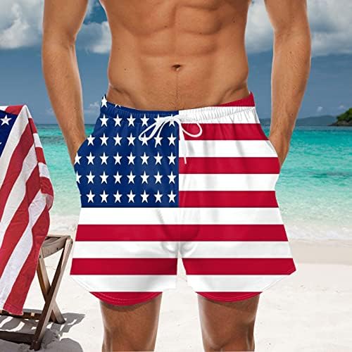 Ljetni Muški Kratki Šorc Muški Ljetni Dan Nezavisnosti Moda Casual Prozračna Mreža Štampana Na Plaži Muško Plivanje
