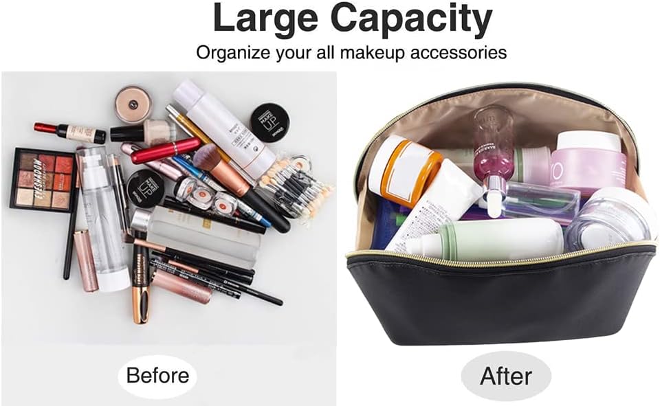 Prijenosna torba za šminku otvara se stan za jednostavan pristup kozmetičkim vrećicama velike kapacitete za putničke toaletne vrećice Vodootporna šminka za žene djevojke dnevne upotrebe