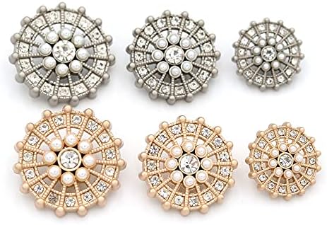 5pcs metalni biserni kristalni tasteri za kristal okrugli oblik Vintage dugmad za ukrašavanje odjeće DIY