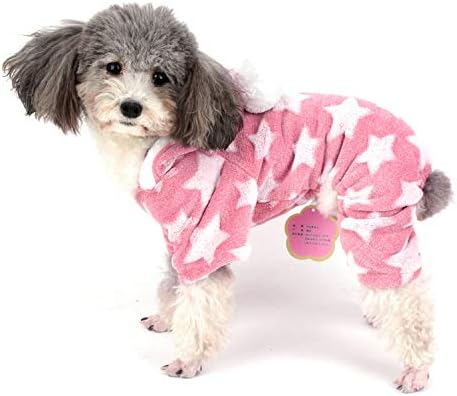 Ranphy Padams Fleece Općenito Zimske kombinuite Girl PET PJS Hoodie Chihuahua Odjeća Puppy Pajamas Outfit Doggy Božićni kostim Yorkie Odjeća za malog dog mačka Pink XL