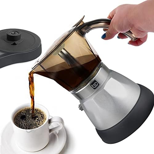 Bene Casa - Crni espresso aparat za kafu sa prozirnim bokalom-Brews 3 šolje za 5 minuta-uključuje
