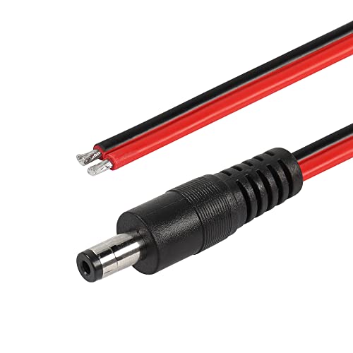 Cerrxian DC5521 Kabel za pigtails, 1ft 14AWG 5,5mm x 2,1 mm DC mužjak Gori žica otvorena žica za