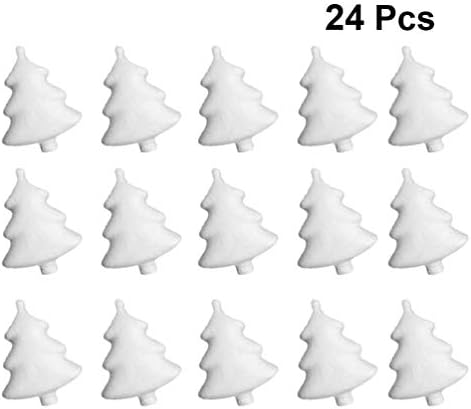 Aboofan 24pcs 7,3cm Bijela pjena DIY Christen Tree Slikarstvo Tyy 3D Styropor Xmas Xmas Tree Figurine