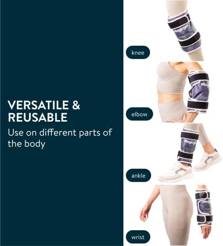 Magic Gel Ice Pack za koljeno-hladni omot za višekratnu upotrebu za povrede - meko Fleksibilno hlađenje za zaleđivanje kolena, lakta, teleta, zapešće - podesive trake sa omotačem-Medcosa Blue