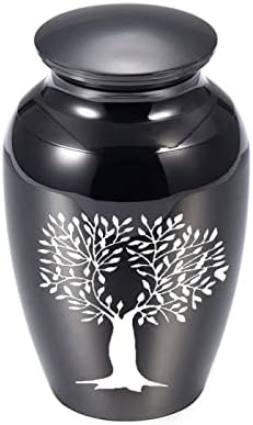 YHSG stablo života Mini kremiranje suvenir urn, memorijalna urne sa pogrebne urne pogodne za kućnim ljubimcem ili ljudskim pepelom, crnom, 3kom