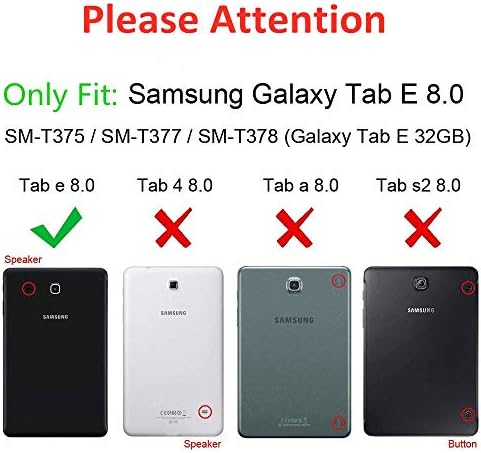 Galaxy Tab E 8.0 Slučaj , Apold Folio Stand ultra tanka lagana kasu za olovku Minimalistička serija za Samsung Galaxy Tab E 8.0-inčni SM-T375 / SM-T377 & Tab E 32GB SM-T378 ​​tablet, crveni