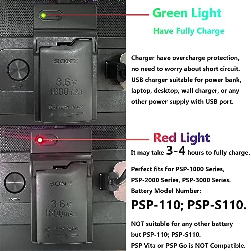 PSP punjač, TFSeven USB punjač DC napajanje zamjena punjač baterija kompatibilan sa Sony Playstation PSP-110 PSP 1000 1001 PSP Slim & Lite PSP-S110 PSP 2000 2001 PSP 3000 3001
