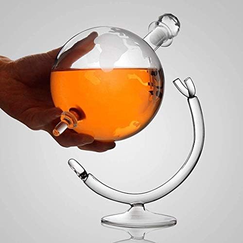 Sobriety Whisky Globe Decanter, prozirno kristalno ručno puhano staklo, za alkohol, viski, burbon, votku, 1000ml