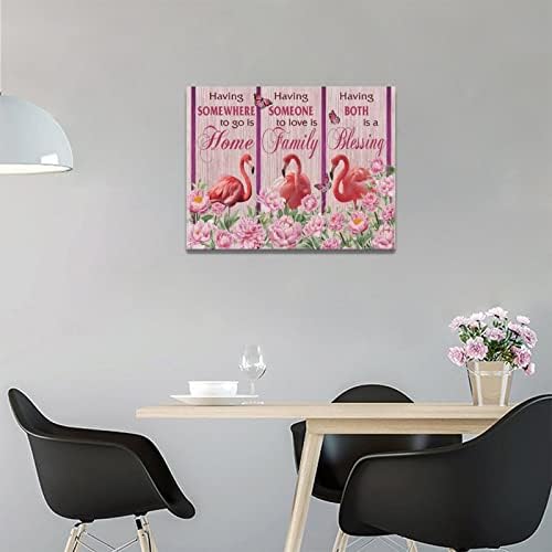 Pink Flamingo kupatilo zid Art Farm Flamingo kupatilo slike zid dekor motivacijski citati platno slikarstvo