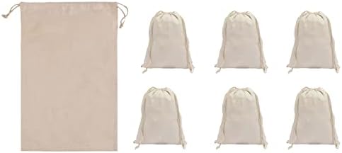 6x8 inča pamučne platnene torbe za višekratnu upotrebu – višenamjenska torbica za odlaganje Vezica za