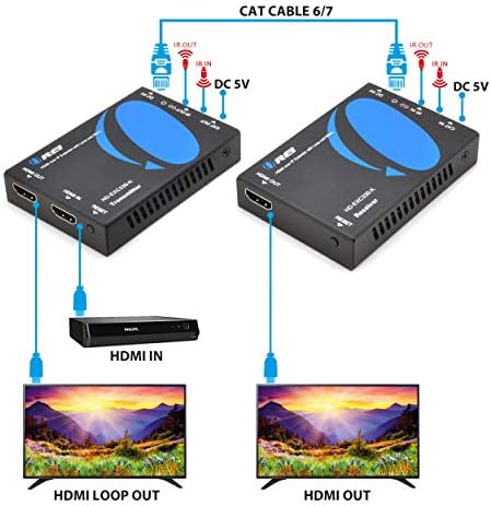 Orei Full HD HDMI Extender preko CAT5E / 6 sa 2-pakovanjem 6ft HDMI kabela sa IR & petlje od 330 ft