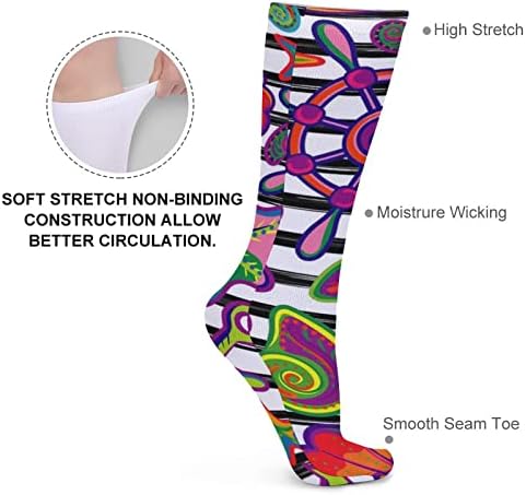 WEEDKEYCAT školjke na prugastim debelim čarapama novost Funny Print grafički Casual topli srednji čarape za zimu
