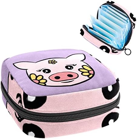 ORYUEKAN torba za čuvanje higijenskih uložaka, torbica za menstrualne čašice, prijenosni higijenski ulošci torbe za odlaganje ženskih Menstruacijskih torbi za prvu menstruaciju za djevojčice žene dame, crtana životinja Panda Lovely Pink