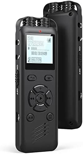 64GB Digitalni diktafon za sastanke predavanja, snimanje vremena uređaj za snimanje glasa sa aktiviranim snimačem sa reprodukcijom, nadograđeni mali kasetofon audio snimač USB punjenje