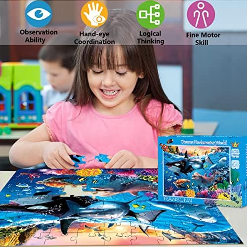 Slagalice za djecu od 4-8 godina - podvodni svijet,slagalica od 100 komada za malu djecu koja uče obrazovne slagalice igračke za dječake i djevojčice.