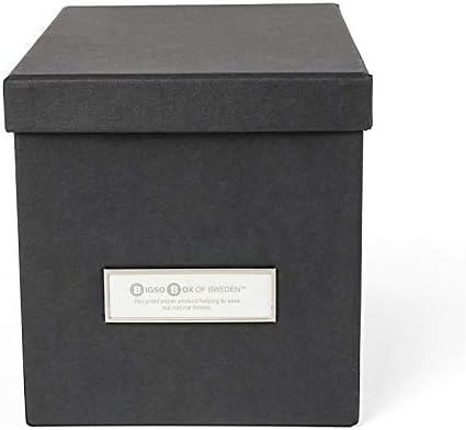 Bigso Kristina desktop Box | CD kutija za male predmete / izdržljiva i dekorativna kutija za odlaganje sa poklopcem | višenamjenska kutija koja se lako slaže na police i u ormare | 5.5 x8. 7 x5. 7 / tamno siva