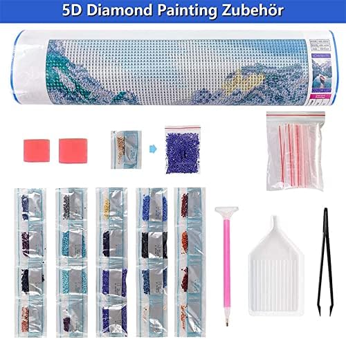 Diamond painting Kits za odrasle / djecu 5D DIY Diamond Art boja sa Full Square Diamond Art plavo-bijeli paun Diamond Dots Gem umjetnosti & amp ;zanati slika Kit za kućni zid soba dekor 28x80in / 70x200cm
