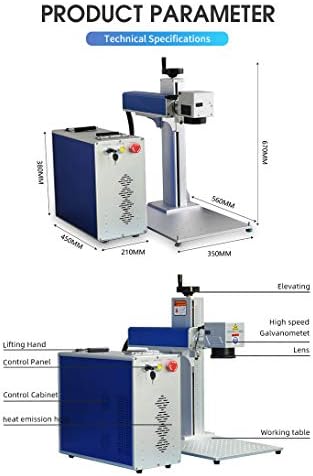 Laserska oznaka 30WFiber JPT lasersko vlakna laserska engraverska mašina opremljena 80mm rotaciona osovina