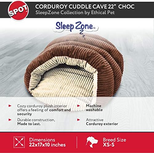 Zona spavanja Corduroy pećinski krevet za maženje - dno tkanine-22x17 inča / čokolada / atraktivan, izdržljiv,