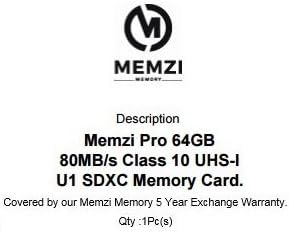 MEMZI PRO 64GB Klasa 10 80MB / s SDXC memorijska kartica kompatibilna za digitalne kamere serije Canon PowerShot