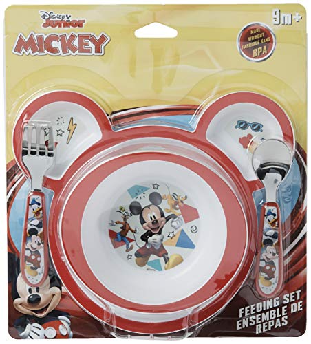 Set za večeru prvih godina Disney Mickey Misey Mouse - ploče za pomicanje i pribor za dijete - 4 broja