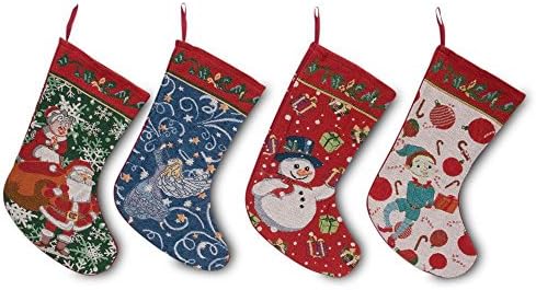 Skup 4 G. i gospođa Claus, Angel, Elf i Snjegovinske božićne čarape