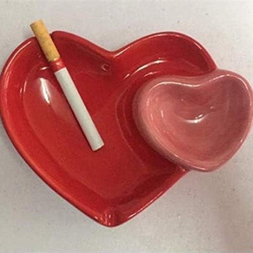 YESBTX Držač pepela za guzice za cigarete držači za cigarete Slatka keramička dvostruka heart pepeljara