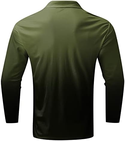 ZDDDO MENS Polo majice sa zatvaračem za patent zatvarač na vrhu pada s dugim rukavima Slim Fit mišićni gradijentni casual sportski tenis majica