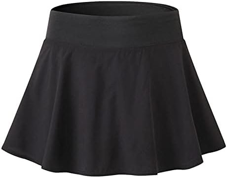 IIUS visoki struk suknje s kratkim hlačama Pleted Flowy Golf Skorts 2 u 1 mini suknja Trčevi kratke hlače
