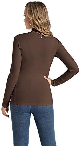 Žene casual mock turtleneck aktivni bazni sloj vrhovi dugih rukava meka tanka pulover