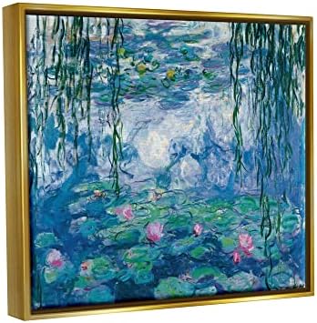 Stupell Industries klasična slika Lopoča Monet Pond detalj, Floater Frame, Dizajn Claude Monet, plava