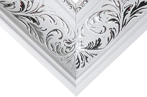 Neumann Bilderrahmen barokni okvir Bijeli srebrno uređen, okvir barokni bijeli srebrni, 917 BIA / ARG, CUT, 60x120 cm