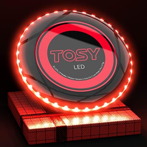 Tosy 36 & 360 LED leteći disk - Izuzetno svijetla, automatsko svjetlo, 175g frizbi, za muškarce / dječake / dječji rođendan, kampiranje i maturu, očev dan za tatu / njega / supruga / supruga