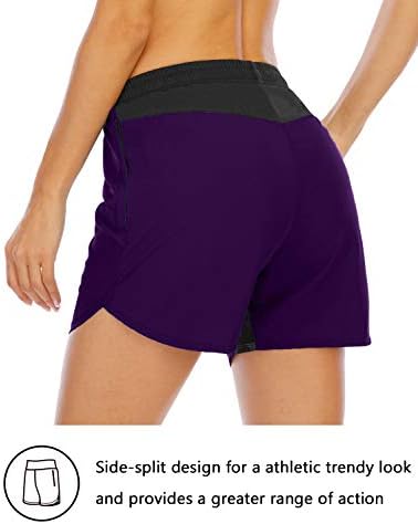 Xieerduo Ženska kratke hlače za vježbanje sa mrežama sa mrežnim oblogom džepova sa patentnim zatvaračem