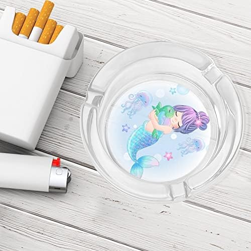 Pepeljare za cigarete Mermaid kornjača Kristalno stakleno pepeo za pušenje ashtray držač za kućni hotelski uredski stol vrh