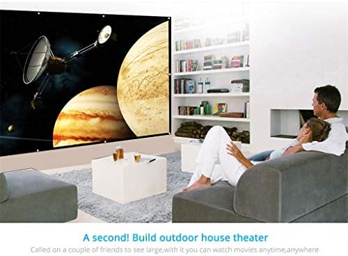 PBKINKM 150 inča 16: 9 Prijenosni ekran projektora Sklopivi projekcijski ekran bijeli za zidno montirano kućno