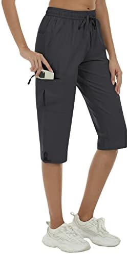 MoFiz ženske Kapri lake pantalone za planinarenje, brze suhe vodootporne vanjske atletske Ležerne kratke hlače sa patentnim zatvaračem