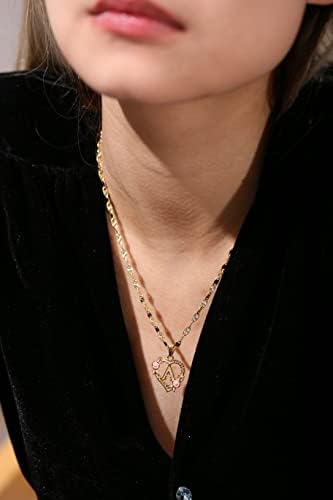 Qitian početna ogrlica Za srce za žene srce zlatno slovo A-Z ime Abeceda Privjesak Ogrlica za djevojčice