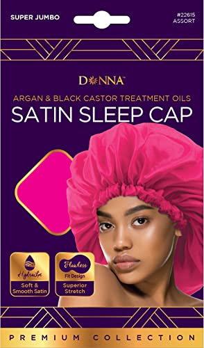 Donna Argan Satin Sleep Cap Super Jumbo Bonnet za žene 1pc